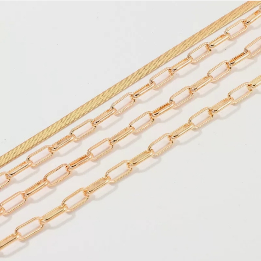 MULTILAYER CHUNKY CHAIN BIG PENDANT NECKLACE CHOKER - Picture 4 of 9